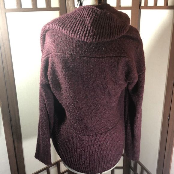 Purple sweater/open front maroon cardigan/ the “cocoon” style. - Picture 3 of 11